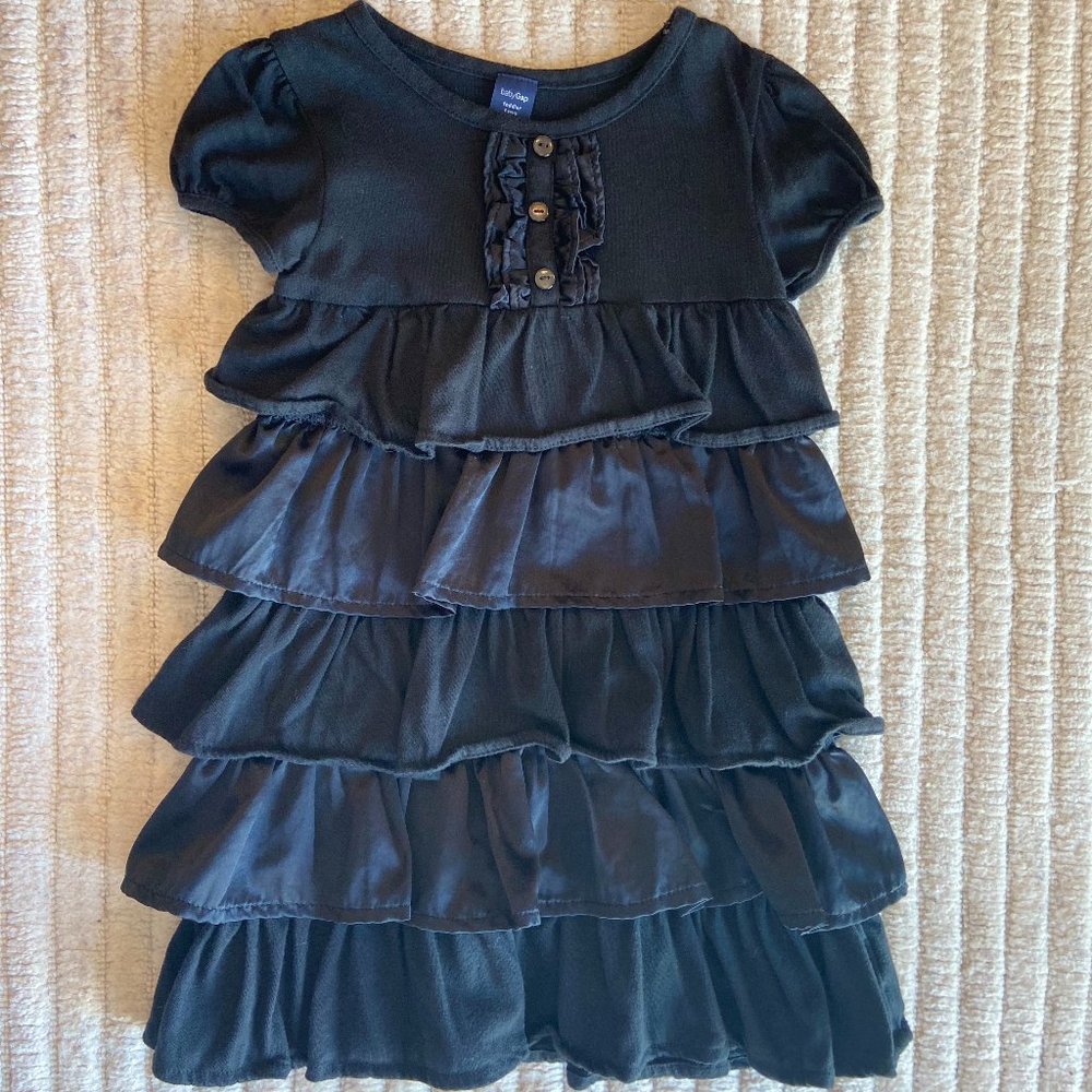 Baby GAP ruffled cotton and satin dress, Girls size 2, EUC
